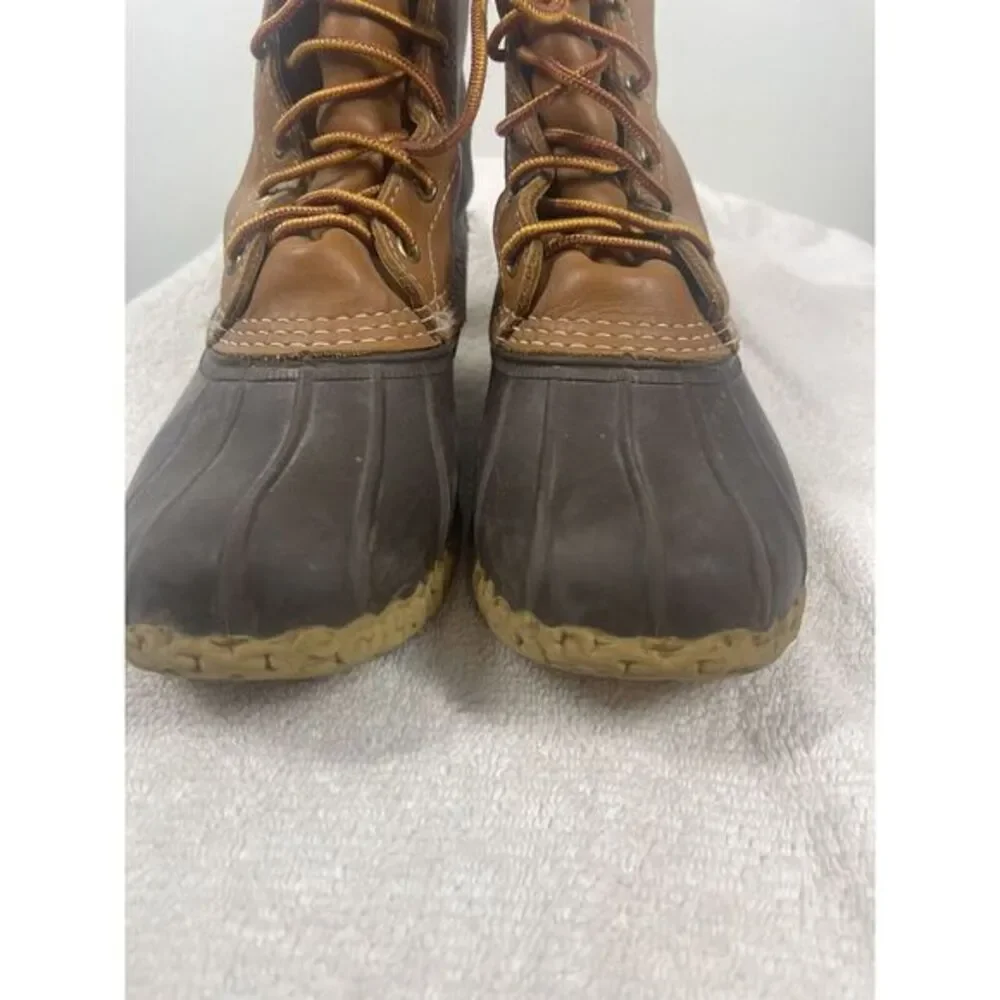 LL Bean Women's Bean Boots Size 7 Made in USA Duck Boot Classic Brown Preppy‎